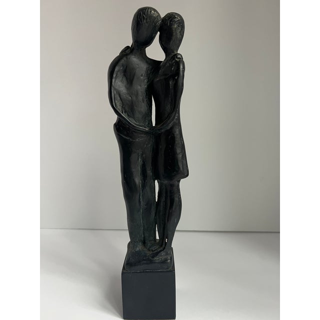 Traditional The Two of Us Verdigris Statue Signed For Sale - Image 3 of 11
