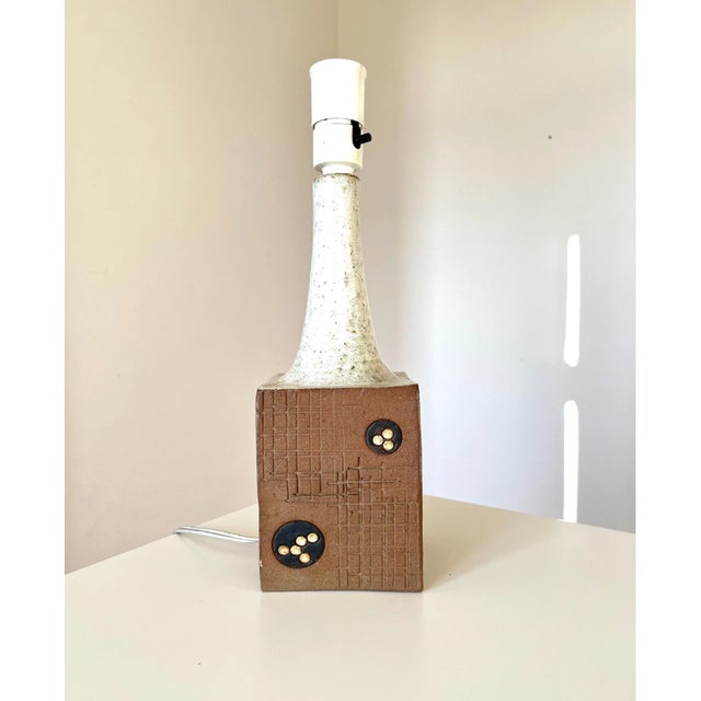 Ceramic Vintage Danish Table Lamp in Stoneware by Mette Løkke Stiil for Axella, 1970s For Sale - Image 7 of 10