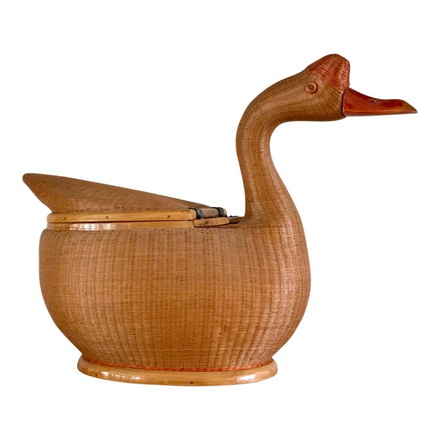 Mid Century Shanghai Collection Wicker Goose For Sale