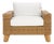 Margarita Wicker Patio Chair, Natural/White For Sale