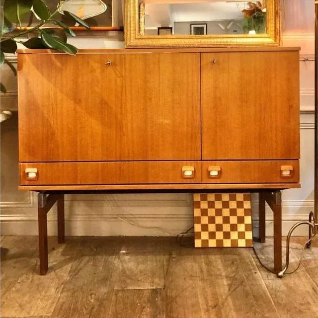 Vintage Highboard in Teak For Sale - Image 5 of 8