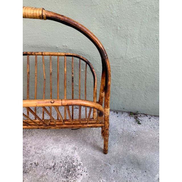 Late 19th Century Late 19th Century Tortoiseshell Bamboo Magazine Rack — Antique Asian Chinoiserie For Sale - Image 5 of 6