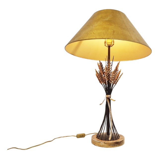 Vintage Sheaf of Wheat Table Lamp, 1960s For Sale