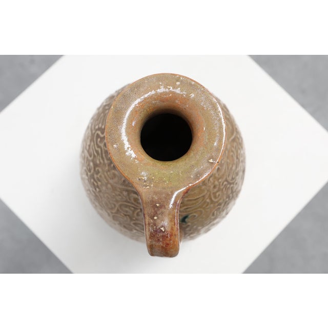Salt-Glazed Stoneware Jug with Relief Decoration from Perignem, Belgium, 1960s For Sale - Image 9 of 12