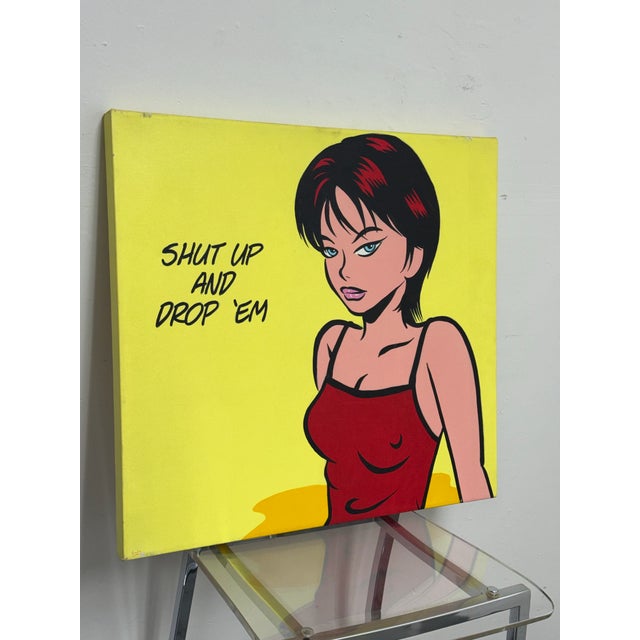 Pop Art Mark N. Crislip "Drop 'Em" Pop Art Acrylic Painting For Sale - Image 3 of 12