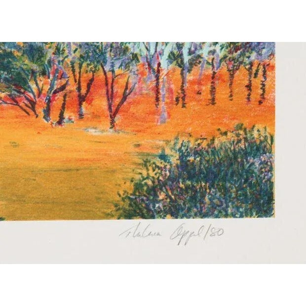 This serigraph, "Waloomsac Wood II," was created in 1980 by the American artist Thelma Appel. It is signed and numbered in...