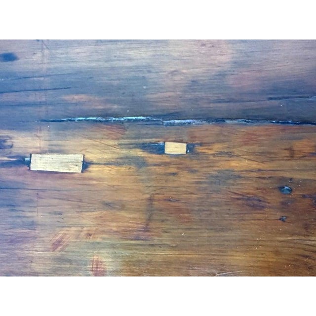 Auburn Rustic Trestle Dining Table With Handcrafted Plank Top, Mid-20th Century For Sale - Image 8 of 9