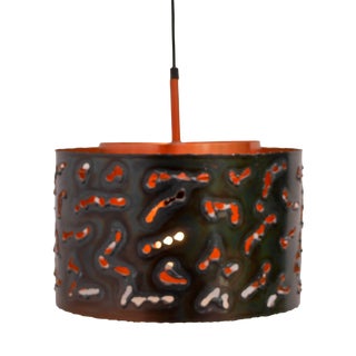 Brutalist Copper Pendant Lamp from Boréns, 1970s For Sale