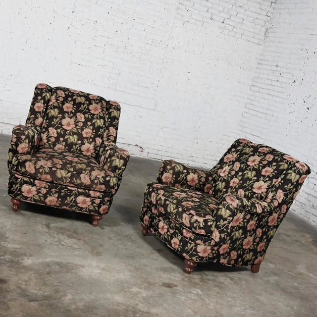 Late 20th Century Cottagecore Style Pair of Floral Lounge Chairs by Sam Moore Furniture a Division of Hooker Furniture For Sale - Image 6 of 12