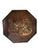 Wooden carved and hand carved and hand tinted octagonal side table circa 1960's - 1970's. Table has a hinged door with...