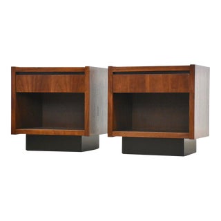 Walnut Nightstands by Lane - a Pair For Sale