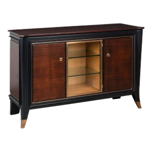 French Art-Deco Macassar Ebony & Brass Sideboard