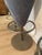 Animal Skin Set of Four Mid Century Modern Chrome & Suede Gray Blue Swivel & Hydraulic Bar Stools For Sale - Image 7 of 11