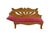 Antique Victorian miniature salesman sample / doll sized fainting couch / chaise lounge chair. Features a carved quarter...