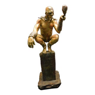 Renzo "A Solid Thought" Bronze Sculpture Hand Signed Great Decoration Artwork For Sale