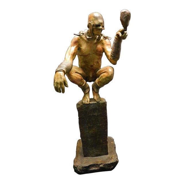 Renzo "A Solid Thought" Bronze Sculpture Hand Signed Great Decoration Artwork For Sale