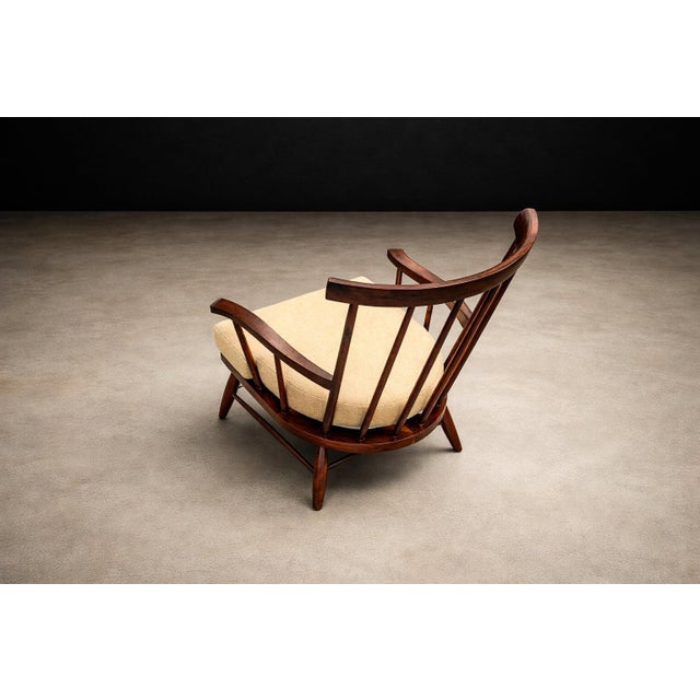1960s Brazilian Modern Armchair in Imbuia Wood & Cushion, a Forma Decorativa, Brazil, 1960s For Sale - Image 5 of 15