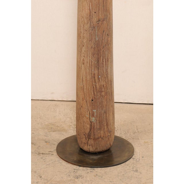 English 19th Century British Colonial Carved Wood Column on Stand For Sale - Image 3 of 11