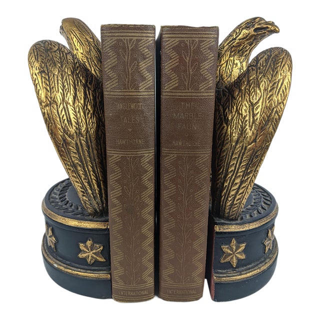 1931 Nathaniel Hawthorne Classics, Matching Brown & Gold Decorative Book Pair For Sale