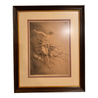 1928 Louis Icart Signed Original Colored Etching "Zest", Framed For Sale