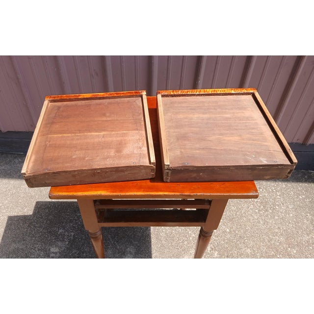 Antique Cherry and Tiger Maple Two Drawer Stand 1860s For Sale - Image 13 of 18