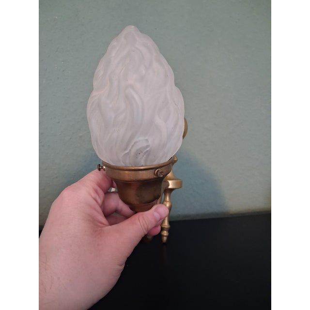Vintage French Floreal Wall Lamp, 1920 For Sale - Image 4 of 7