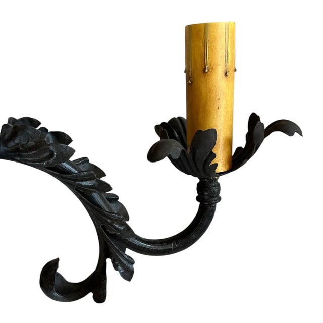 These fabulous original, painted cast iron sconces will make any room become important. They feature torch-cut leafs that...