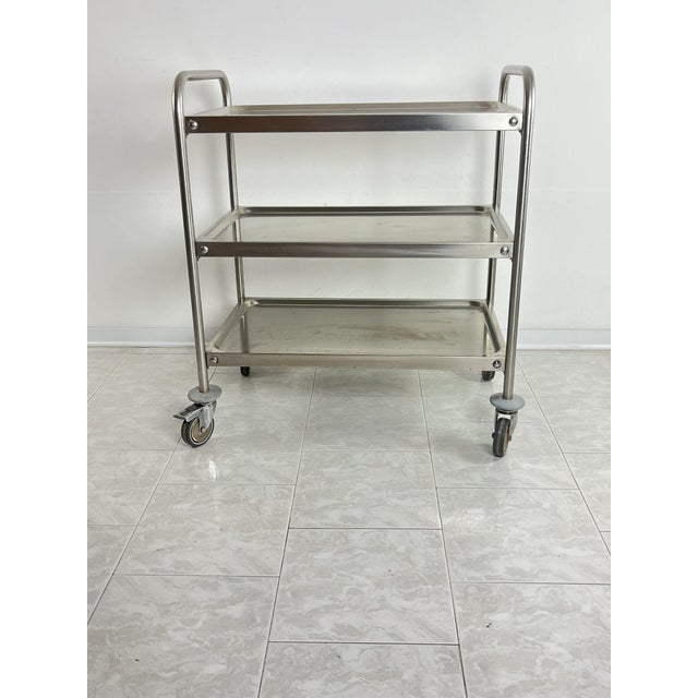 Vintage Steel Service Trolley, 1980s For Sale - Image 9 of 9
