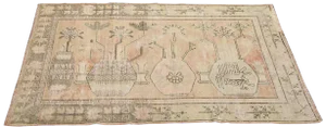 Early-19th Century Antique Decorative Khotan Samarkand Rug 8'10'' X 5'3''