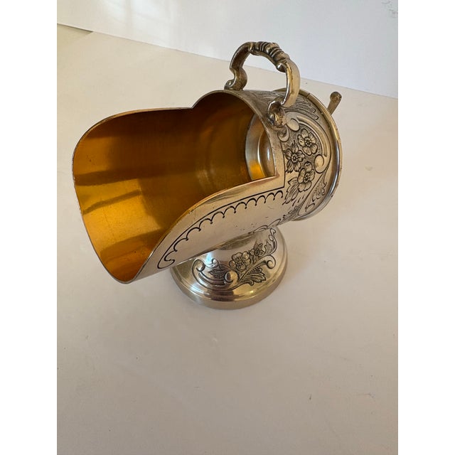 1980s Vintage Raimond Sugar Scuttle Bowl Victorian Style, Silverplated & Copper Plated, and Small Scoop For Sale - Image 5 of 8