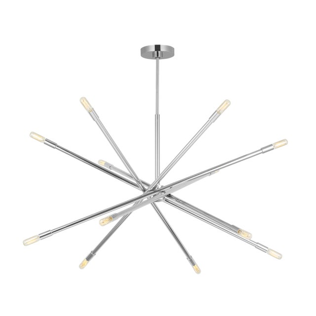 A geometric design lends elegance to this contemporary sputnik sphere chandelier. The Eastyn series by Chapman & Myers was...