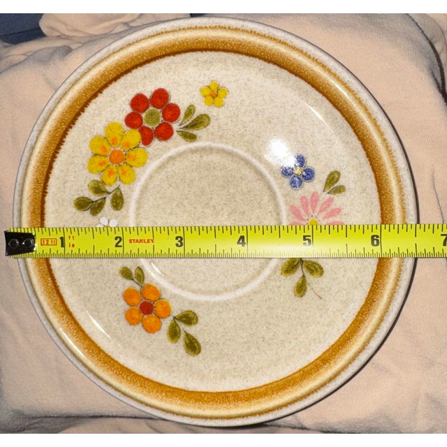 1970s Mid-Century Modern1 Mikasa Stone Manor Cup & Floribunda Saucer Set - 24 pcs For Sale - Image 11 of 12