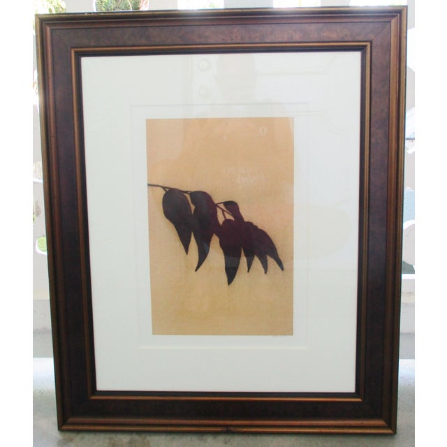 Wood 2003 Dan Sayles Leaves Giclee Print Signed Matted and Framed For Sale - Image 7 of 7