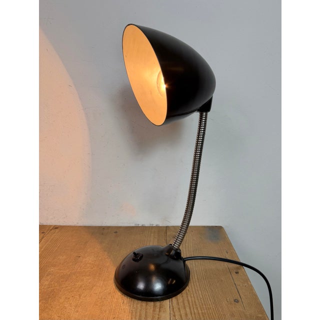 Vintage Brown Bakelite Gooseneck Table Lamp, 1960s For Sale - Image 17 of 18