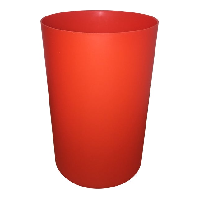 Ufficio Tecnico Kartell Waste Basket in Translucent Red Designer Gino Columbini For Sale