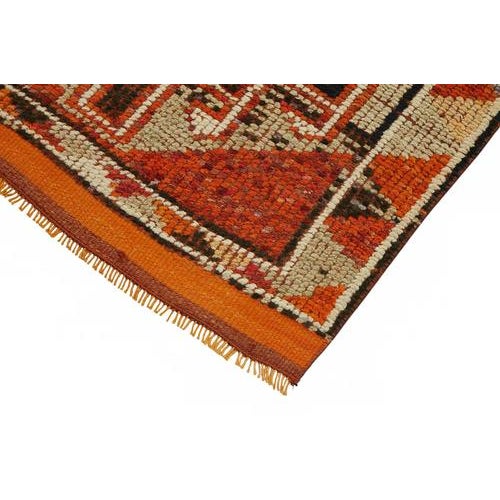 Bohemian Orange Runner Rug For Sale - Image 4 of 7