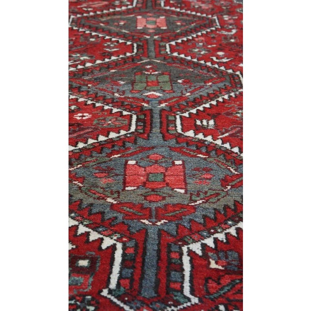 Vintage Oriental Rug Including Red and Gray Colors For Sale - Image 3 of 8