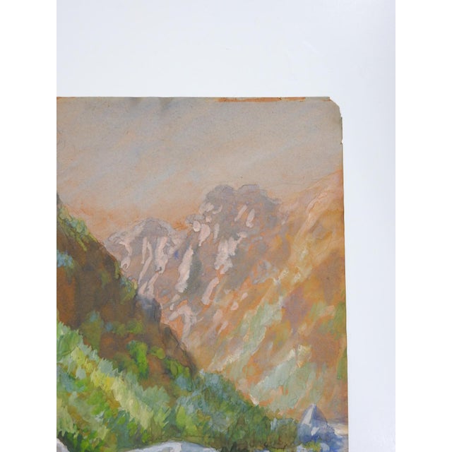 Early 20th Century Mountain Stream Landscape Painting For Sale - Image 4 of 7