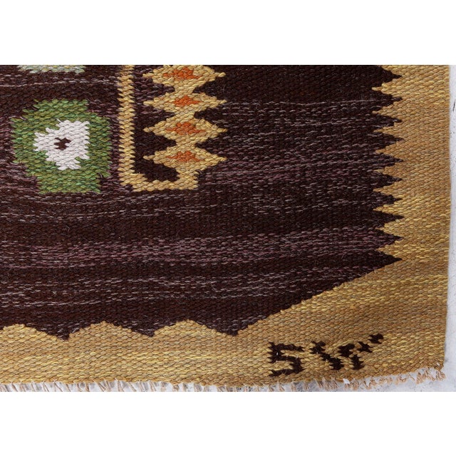 Doris Leslie Blau Swedish Flat Woven Rug by Solveig Westerberg Size: 6'6" × 9'6" (198 × 289 cm) This striking vintage...