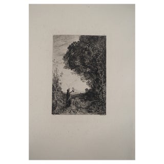 After JB Camille Corot, Orpheus, Engraving, 1873 For Sale