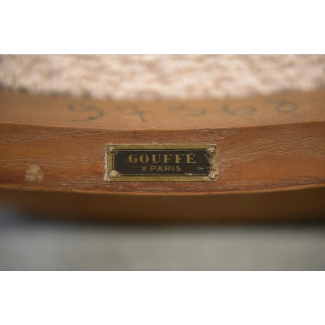 Vintage Art Deco Lounge Chair in Ash and Ecru Boucle Fabric by Pierre Gouffé, 1940s For Sale - Image 4 of 14