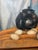 Black Vintage Mid Century Signed Still Life Oil Painting With Black Teapot & Eggs For Sale - Image 8 of 15