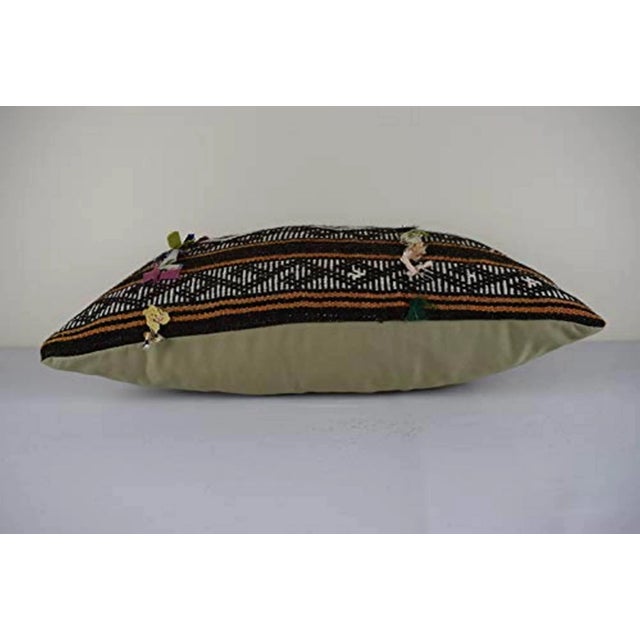 Handmade Turkish Ethic Oblong Pillow Cover, Lumbar Pillow Cover 16'' X 24'' (40 X 60 Cm) For Sale - Image 4 of 5
