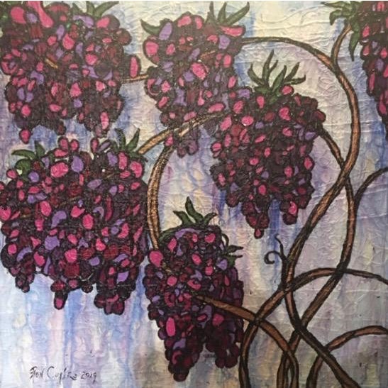 Abstract Original Ron Curlee Painting on Canvas, Wisteria For Sale - Image 3 of 3
