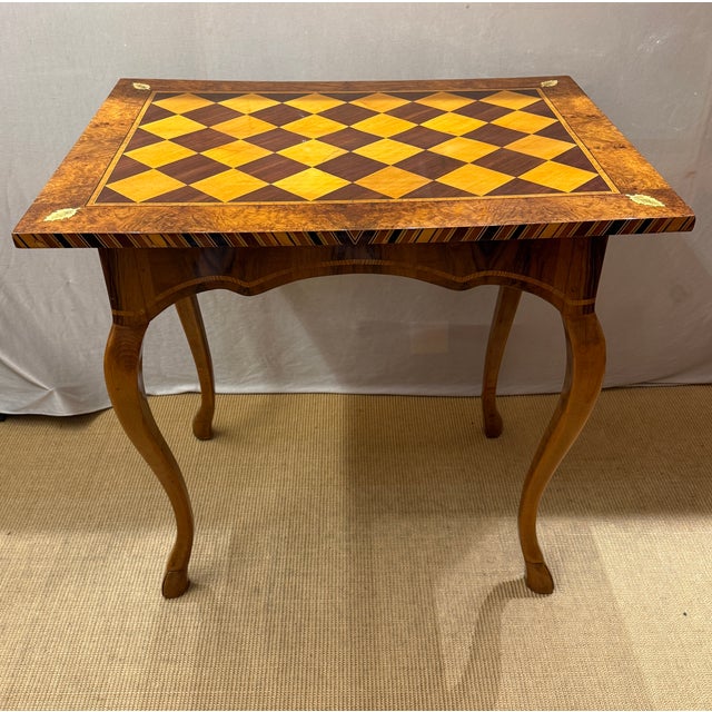 Brown Baroque Side Table with Marquetry Chess Board Top, 1720s For Sale - Image 8 of 8