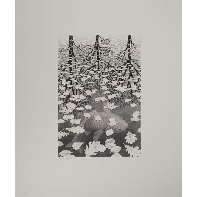 Maurits Cornelis Escher (1898-1972) Autumn and Carp, 2008 Facsimile based on the original wood engraving from 1935 Signed...