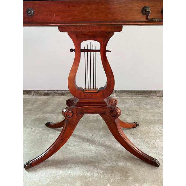 Duncan Phyfe C. 19th Century Antique English Lyre Game Table For Sale - Image 4 of 11