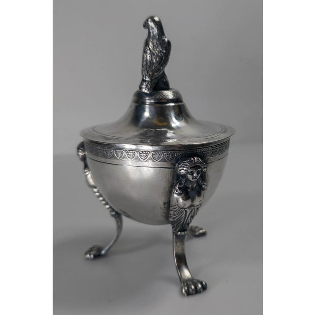 19th Century German Hanau 900 Silver Bowl With Figures and Eagle Finial For Sale - Image 9 of 18