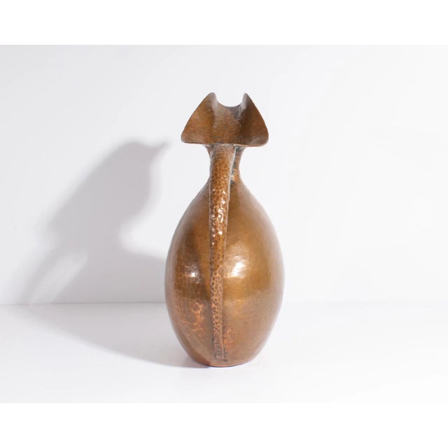 Metal Egidio Casagrande Italian Hammered Copper Pitcher Ewer For Sale - Image 7 of 10