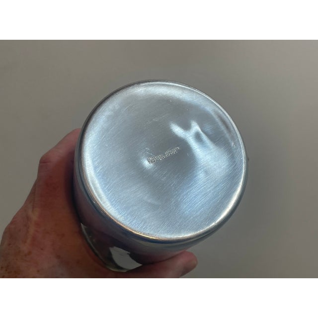 Mid-Century Modern Mid 20th Century Dana / Dfa Stainless Steel Pitcher With Rattan Handle | Met Collection Design | Danish Art Deco Modernism For Sale - Image 3 of 9